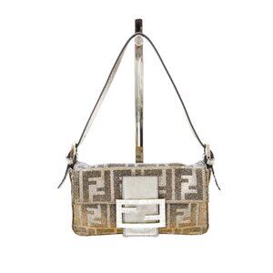 Fendi mini silver metallic bagette #217-188